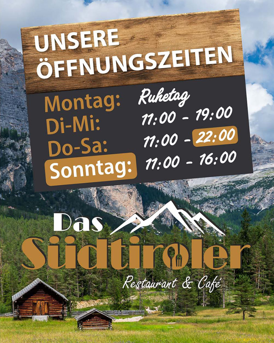 Das Südtiroler Öffnungszeiten